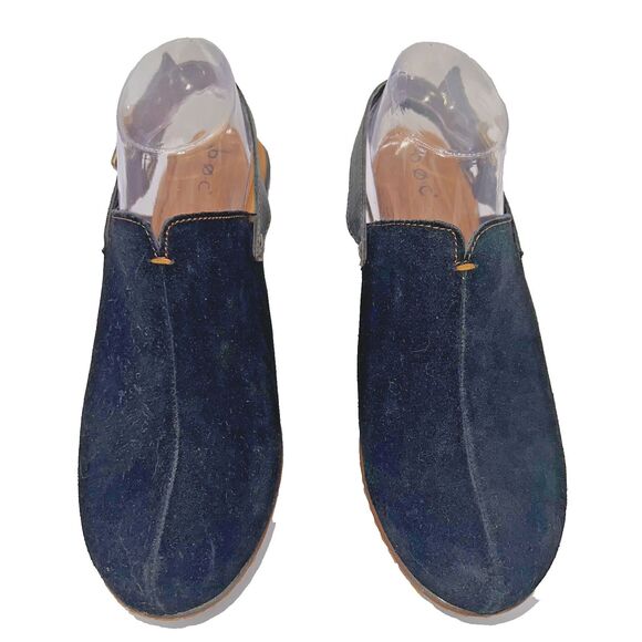 BOC Women's Size 10 M Suede Leather Black Closed Toe Wedge Clogs Sandals - Picture 4 of 7